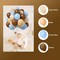 Blue and Brown Balloons, 60 PCS Pastel Macaron Blue White Sand Nude Brown Latex Balloons Set(Blue Brown)